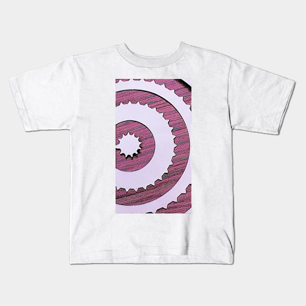 Old Pink Timber Wheel Kids T-Shirt by Tovers